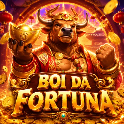 Tela de abertura do Fortune Ox com o boi dourado sobre fundo vermelho