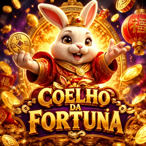 Capa do caça-níquel Fortune Rabbit, coelho da fortuna em visual dourado